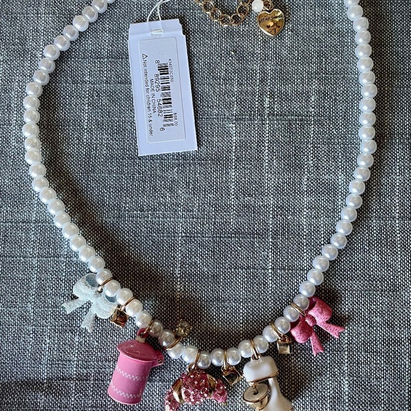 *~* NEW Betsey Johnson BABYCAKES NECKLACE ~ BAKiNG Pearls MiXER Croissant SUGAR - Picture 5 of 6